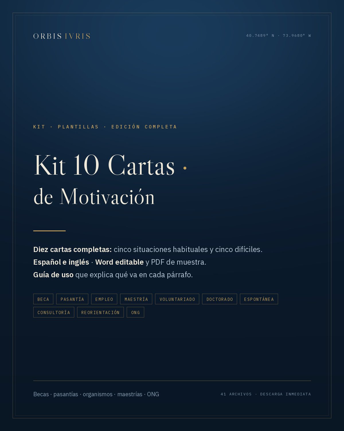 Portada — Kit 10 Cartas de Motivación