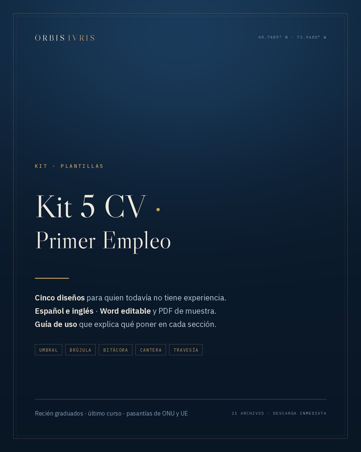 Portada — Kit 5 CV · Primer Empleo