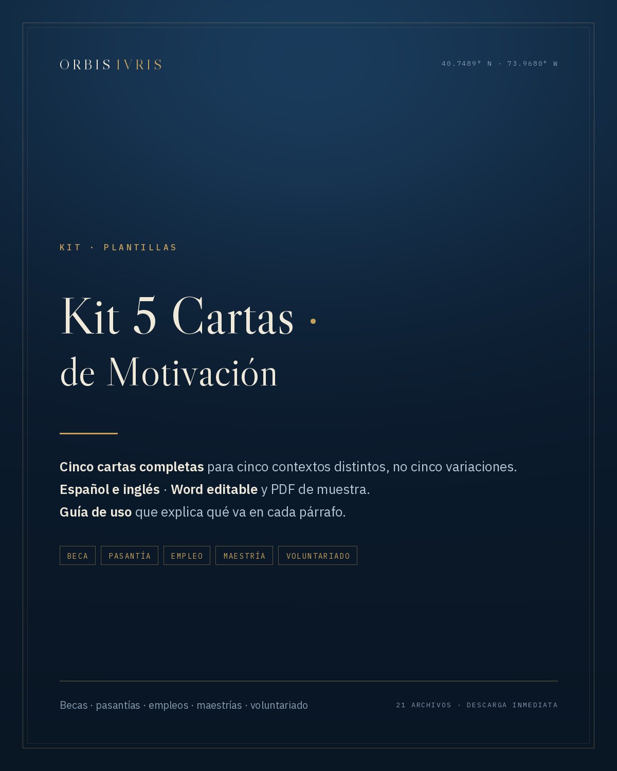 Portada — Kit 5 Cartas de Motivación