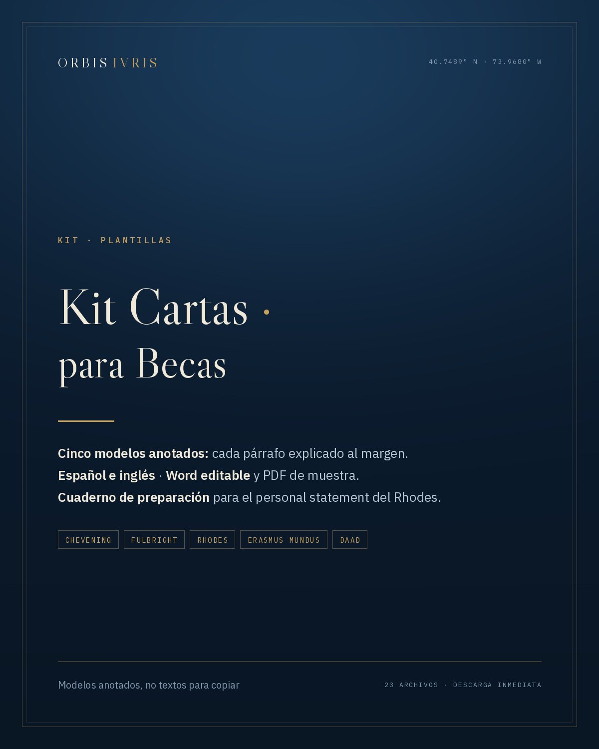 Portada — Kit Cartas para Becas